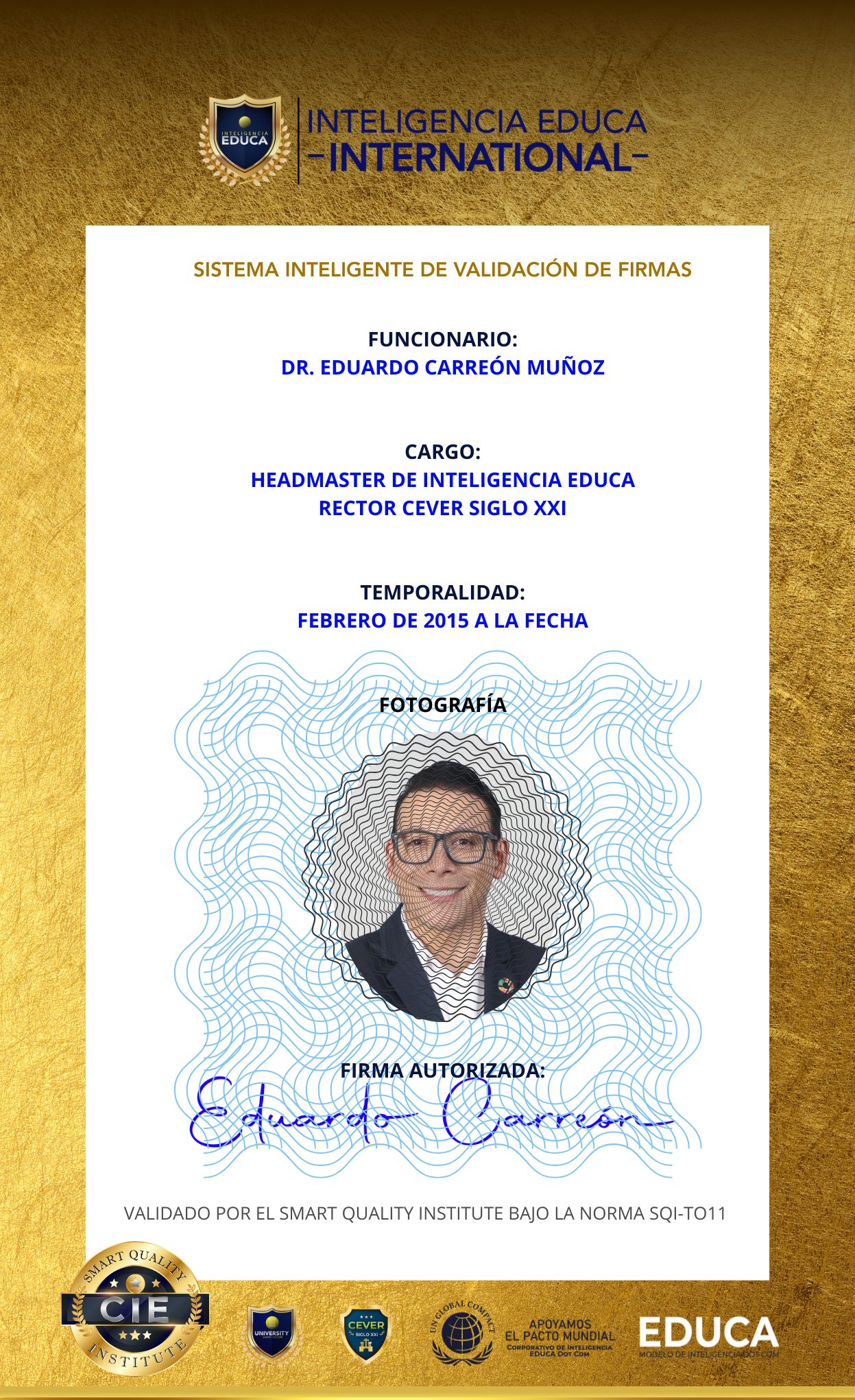 Certificado de Validación
